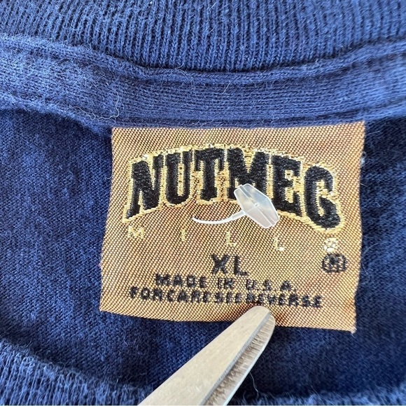 VTG Cleveland Indians Guardians Nutmeg Mills Cotton Tee Embroidered XL USA READ - Picture 9 of 13